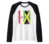 Demi-Drapeau Iran Jamaïque Patrimoine iranien Jamaïque Manche Raglan