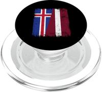 Demi-Drapeau islandais Lettonie Islande Patrimoine letton PopSockets PopGrip pour MagSafe