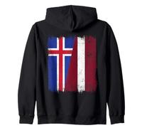 Demi-Drapeau islandais Lettonie Islande Patrimoine letton Sweat à Capuche