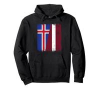 Demi-Drapeau islandais Lettonie Islande Patrimoine letton Sweat à Capuche