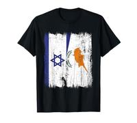 Demi-Drapeau Israël Chypre Patrimoine chypriote israélien T-Shirt