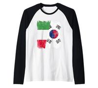 Demi-Drapeau Italien Corée du Sud Patrimoine sud-coréen Manche Raglan