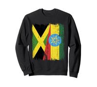 Demi drapeau Jamaïque Ethiopie Racines rasta éthiopiennes Sweatshirt
