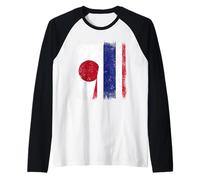 Demi-Drapeau Japon Thaïlande Racines thaïlandaises japonaises Manche Raglan