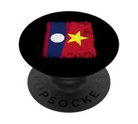 Demi-Drapeau Laos Vietnam Histoire du Vietnam PopSockets PopGrip Adhésif