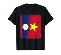 Demi-Drapeau Laos Vietnam Histoire du Vietnam T-Shirt