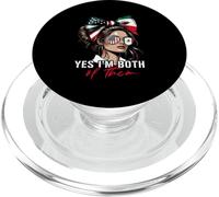 Demi drapeau mexicain américain Mexique USA Oui Im Two Of Them PopSockets PopGrip pour MagSafe