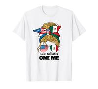 Demi drapeau mexicain et américain Mexique Amérique USA Fille Femme T-Shirt