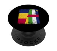 Demi Drapeau République Centrafricaine Tchad Racines Voiture tchadienne PopSockets PopGrip Adhésif