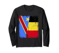 Demi drapeau République démocratique du Congo Belgique Manche Longue