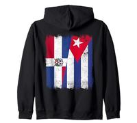 Demi Drapeau République Dominicaine Cuba Patrimoine cubain dominicain Sweat à Capuche