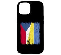 Demi-Drapeau République tchèque Ukraine Patrimoine tchèque ukrainien Coque pour iPhone 15