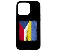 Demi-Drapeau République tchèque Ukraine Patrimoine tchèque ukrainien Coque pour iPhone 15 Pro Max