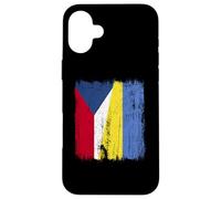Demi-Drapeau République tchèque Ukraine Patrimoine tchèque ukrainien Coque pour iPhone 16 Plus