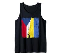 Demi-Drapeau République tchèque Ukraine Patrimoine tchèque ukrainien Débardeur