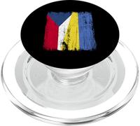 Demi-Drapeau République tchèque Ukraine Patrimoine tchèque ukrainien PopSockets PopGrip pour MagSafe