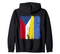 Demi-Drapeau République tchèque Ukraine Patrimoine tchèque ukrainien Sweat à Capuche