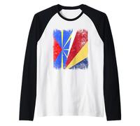 Demi Drapeau Réunion Seychelles Réunion Seychellois Pride Manche Raglan
