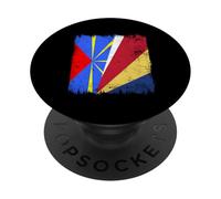 Demi Drapeau Réunion Seychelles Réunion Seychellois Pride PopSockets PopGrip Adhésif