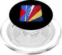 Demi Drapeau Réunion Seychelles Réunion Seychellois Pride PopSockets PopGrip pour MagSafe