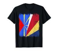 Demi Drapeau Réunion Seychelles Réunion Seychellois Pride T-Shirt