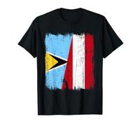 Demi-Drapeau Sainte-Lucie Autriche T-Shirt