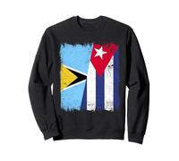 Demi Drapeau Sainte-Lucie Cuba Patrimoine cubain de Sainte Lucie Sweatshirt