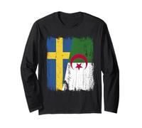 Demi Drapeau suédois algérien Manche Longue