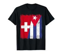 Demi Drapeau Suisse cubain Patrimoine Suisse cubain T-Shirt