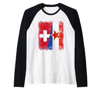 Demi-Drapeau Suisse Yougoslavie Patrimoine Suisse yougoslave Manche Raglan
