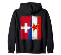 Demi-Drapeau Suisse Yougoslavie Patrimoine Suisse yougoslave Sweat à Capuche