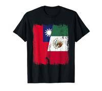 Demi-Drapeau Taiwan Mexique Taiwan Patrimoine Mexicain T-Shirt