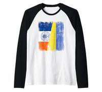 Demi Drapeau ukrainien de New York Manche Raglan