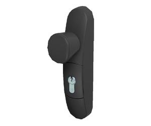 Demi ensemble réversible à bouton fixe pour cylindre profil européen noir JPM EN3600-04-0A