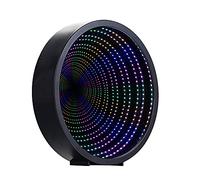 Demi et demi - Lampe de tunnel avec miroir 3D infini - Éclairage LED - Cercle - Cactus, flamant - Licorne - pour chambre d'enfant/fête/décoration de la maison