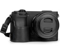 Demi-étui pour Appareil Photo en Cuir véritable pour Sony Alpha a6700-Élégant et Protecteur (Noir)