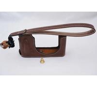 Demi-étui pour appareil photo Leica D-LUX Type 109,sacoche en cuir avec sangle,noir café marron - Type coffee with strap