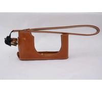 Demi-étui pour appareil photo Leica D-LUX Type 109,sacoche en cuir avec sangle,noir café marron - Type brown with strap