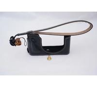 Demi-étui pour appareil photo Leica D-LUX Type 109,sacoche en cuir avec sangle,noir café marron - Type black with strap