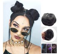 Demi extension de chignon à pince à pince pour chignon - Postiche couronne, perruque humaine - Marron foncé