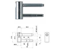 Demi-fiche femelle réglable - menuiserie bois - nœud 13 mm - 80 pièces OTLAV
