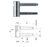Demi-fiche femelle réglable - menuiserie bois - nœud 16 mm - 50 pièces OTLAV