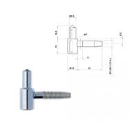 Demi-fiche mâle - nœud plat court 13 mm - butée à bille - 740 pièces OTLAV