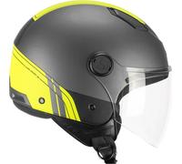 Demi Jet Casque SKA-P 1LHG LUKE Sport Anthracite-Fluo-Jaune Satiné Brillant Taille M