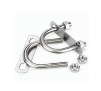 Demi-jeu de boulons en U M10 avec plaque et écrous, en acier inoxydable 304, collier de serrage rond en forme de U, support de tube, boucle de fixation, plaque de 2 mm ou 3 mm(M10x100x200 2sets)