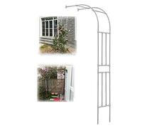 Demi-latérale Arche À Rosiers Arceau De Jardin en Métal Tonnelle De Jardin Résistant Aux Intempéries Haut 240cm Tuteur Treillis Jardin(Blanc,220x240cm/7.2x7.9ft)