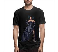 Demi Lovato Man T Shirts Short Sleeves Crew Neck Tees Summer Casual Tops Black Manches Courtes(Medium)