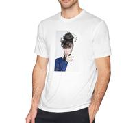 Demi Lovato Men's Round Neck Fashion T-Shirt Summer Casual Loose Cotton Short Sleeve Manches Courtes(Large)