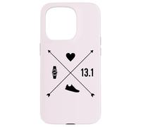 Demi-Marathon Heart Watch Arrow Running Run 21 km Meme Coque pour iPhone 15 Pro