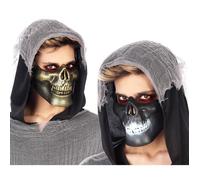 Demi Masque - Crâne de Squelette Multicolor - Adulte - Mixte - ATOSA - Gris